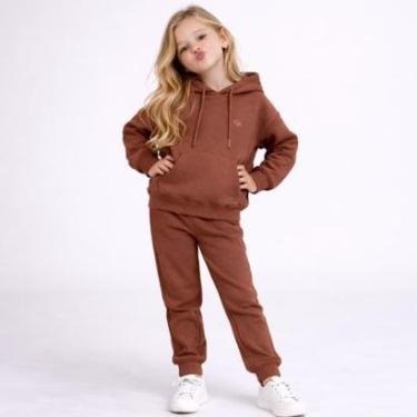 Imagem de Conjunto Moletom Infantil Menina Canguru Calça e Blusa Manga Longa-Feminino
