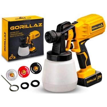 Imagem de Pistola De Pintura Hvlp A Bateria Gorillaz Gpp-800 800ml Bivolt