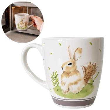 Imagem de Caneca Páscoa Decorada Coelho Cerâmica Luxo 370ml Presente - Tok da Ca