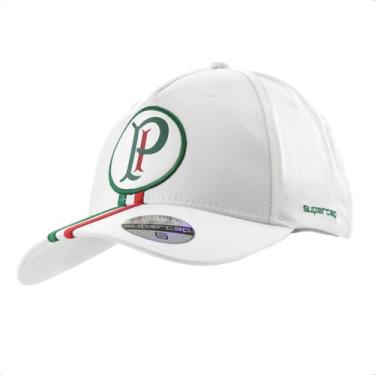 Imagem de Boné Supercap Palmeiras Patch Silk e Bordado com Listras Micro Satim -
