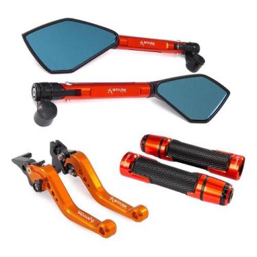 Imagem de Kit Retrovisor Manopla Manete Nxr Bros 125 150 160 A Lona - Stark Race