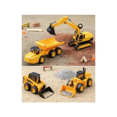 Imagem de 2x Kit 4 Mini Tratores Escavadeira Diversão Garantida! - Congratulatio