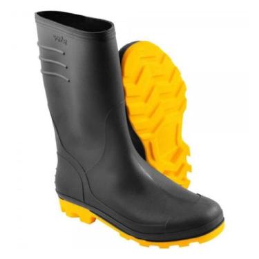 Imagem de Bota de PVC Galocha Com Solado Amarelo Cano Médio Vonder, 43