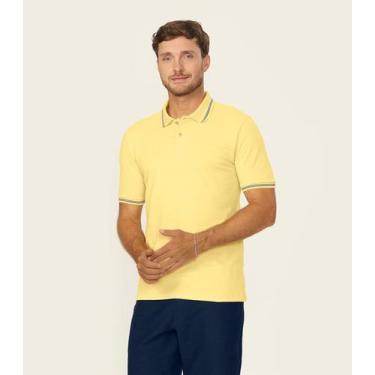 Imagem de Camisa Polo Masculina Piquet Duplo Diametro Amarelo, P, Amarelo
