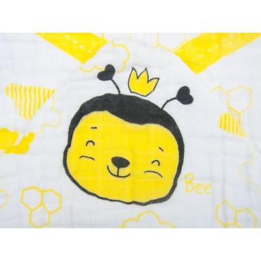 Imagem de Toalha Banho Bebe Soft Capuz Menina ou Menino Bichinhos Abelinha 85cmx
