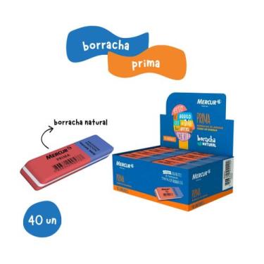 Imagem de Borracha escolar prima bicolor de apagar - caixa com 40 unidades - Mer