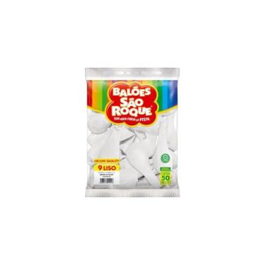 Imagem de Balão Liso Tam 9 Tradicional 50 Un São Roque -, Branco