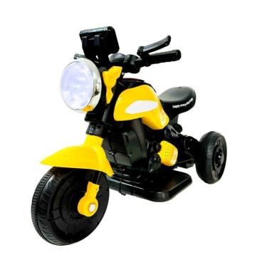 Imagem de Mini Moto Elétrica Infantil Esportiva Bivolt com Buzina e Música Amarelo Unitoys