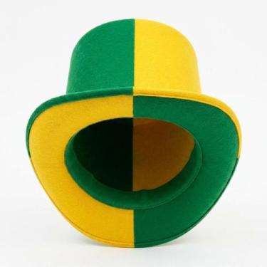 Imagem de Cartola Alta Veludo Brasil Verde e Amarelo - Senhor Preço