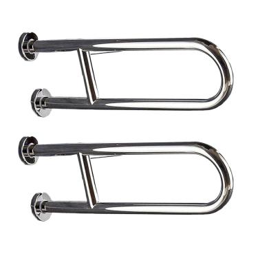 Imagem de Kit 2 Barras de Apoio em U para Banheiro em Aço Inoxidável Inox para Idoso e Gestante 45cm