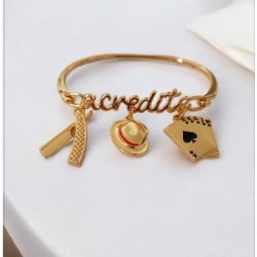 Imagem de Bracelete Folheado Acredite Malandragem Fé Umbanda Candomblé - Kayode