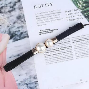 Imagem de Cinto Feminino Elegante com Pérolas - Elástico, Fino e para Uso Diário