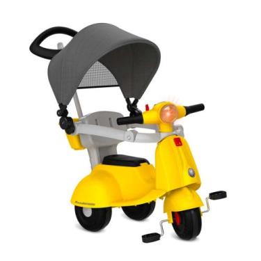 Imagem de Triciclo Infantil - Passeio e Pedal - Banderetta com Capota - Amarelo 