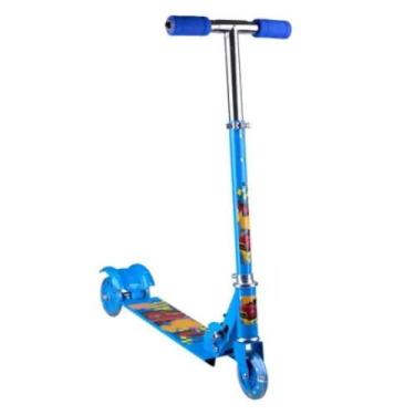 Imagem de Patinete Infantil Spin Azul 3 Rodas com Leds Dobrável - CKS