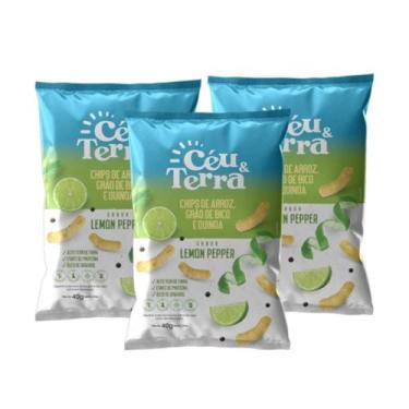 Imagem de Chips De Arroz Lemon Pepper Sem Glúten - Céu & Terra 3 Unidades 40g