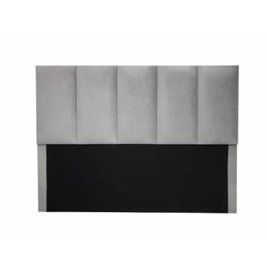 Imagem de Cabeceira Casal Constanza Veludo Cinza Claro