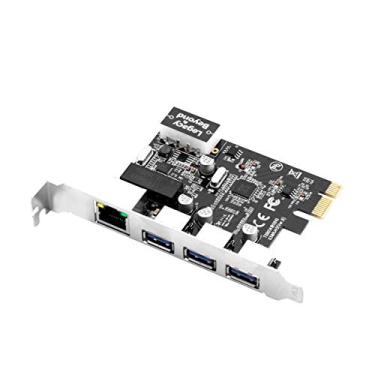 Imagem de SIIG Placa de adaptação PCI Express USB 3.0 de 3 portas + LAN Gigabit Ethernet - Servidor Windows padrão e baixo perfil, 7,8,8.1,10 PCsPCs (LB-US0614-S1)