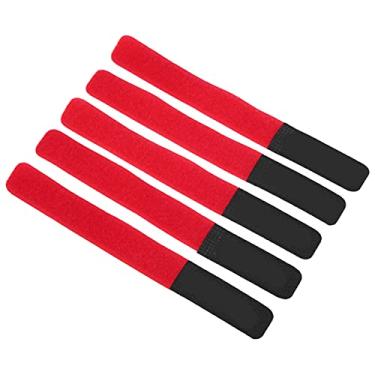 Imagem de Banda de bomba de bicicleta, gancho de conexão costurada e design de loop Banda de segurança de bicicleta ajustável flexível para armazenamento de itens(vermelho)