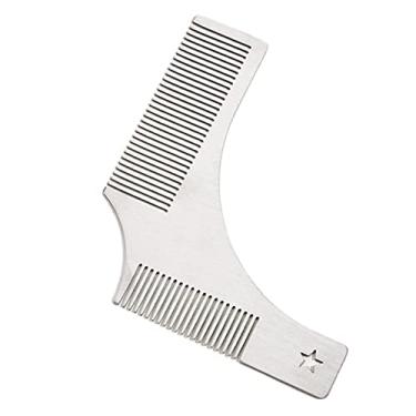 Imagem de jinyi2016SHOP Escova de cabelo para modelar barba com pente embutido para barba com borda reta para homens e bochecha, linha de pescoço e bordas para aparar barba para mulheres