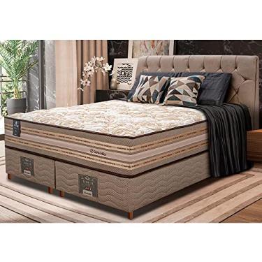 Imagem de Cama Box King Colchão Pillow In + Box 193x203x72 Molas Ensacadas Cama Inbox Duo Linem Bege