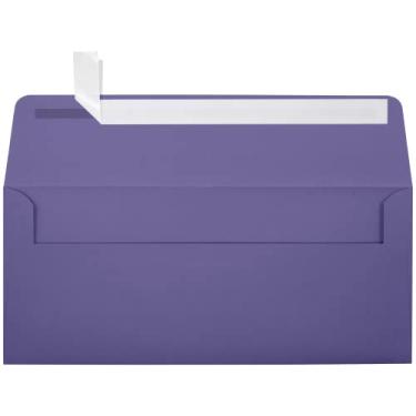 Imagem de Envelopes de aba quadrada LUXPaper #10 em 80 lb. Wisteria, envelopes de negócios impressos para Letras corporativas e documentos legais com destaque e impressão, pacote com 50, tamanho da envelope 4 1/8 x 9 1/2 (roxo)