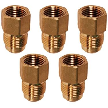 Imagem de Highcraft Adaptador redutor flare x fêmea G46S-3814-5 conector de rosca de 9,5 mm O.D. x conexões FIP de 0,6 cm (pacote com 5)