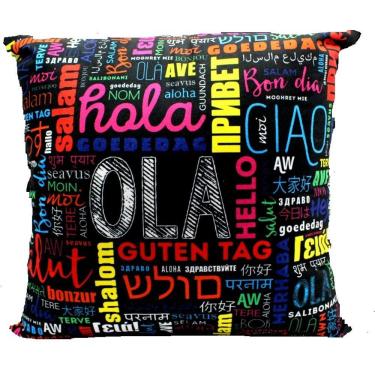 Imagem de Almofada Fibra Veludo 40x40 Saudações ZC 10063975