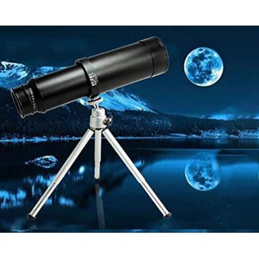 Imagem de WANWEN Telescópio monocular de metal, telescópio de zoom elástico de alto desempenho 10 x 50 com tripé, viagens, observação de pássaros, astronomia, esportes e vida selvagem pequena surpresa