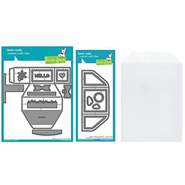 Imagem de Lawn Fawn Molde interativo e complemento de matriz plataforma pop-up (LF2792 LF2793) Plus 1 envelope de armazenamento de matrizes, pacote com 3 itens