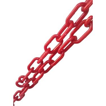 Imagem de 20 Mt Corrente Plástica Isolamento Calha Chuva Elo Grande Vermelha