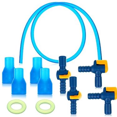 Imagem de Válvula de mordida de substituição de 6 peças de válvula de mordida bocais de silicone 4 peças de válvula de desligamento 2 peças de vedação de borracha anel de vedação e tubo isolado para pacote de hidratação, bexiga ciclismo caminhada suprimentos de escalada