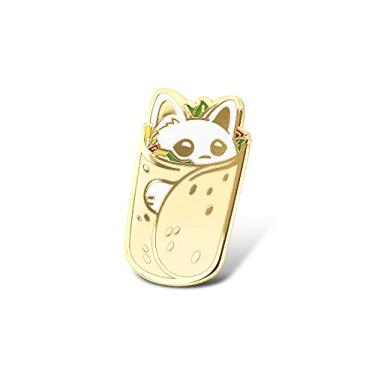 Imagem de Winks For Days Purrito Burrito Cat Hard Enamel Pin, 0.75"W x 1.25"H, Metal, Não conhecido