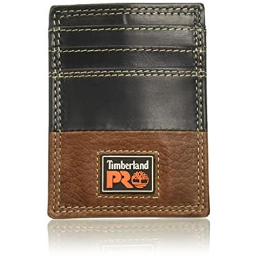 Imagem de Timberland PRO Carteira masculina de couro com bolso frontal com clipe para dinheiro, Teca, tamanho nico