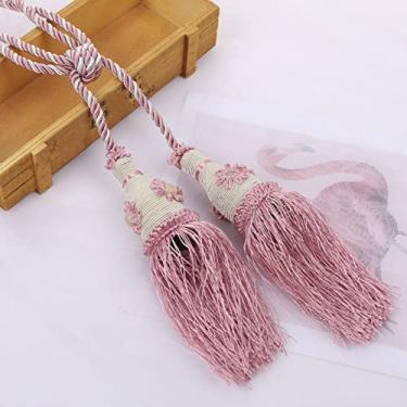 Imagem de Suportes de cortina prendedores de cortina Corda de cortina Corda de orelha de borla simples Correia de bola pendurada, T7,1 Pçs