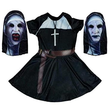 Imagem de Fantasia Freira do Mal Infantil com Duas Máscaras (P 2-4)