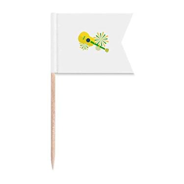 Imagem de Bandeiras de palito de dente de desempenho Instrumento de Carnaval do Brasil Marcação de rotulagem para Bolo de Festa Prato de Queijo