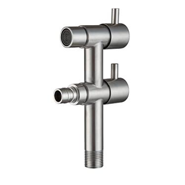 Imagem de LIDON Torneira de água ao ar livre Torneira de jardim Torneira de jardim 1/2 polegada torneira multifuncional aço inoxidável montada na parede esfregão torneira da pia para exterior, escovado A (cor: escovado A)