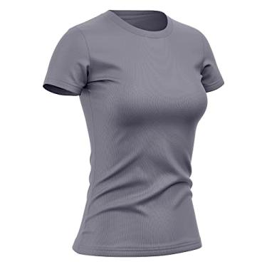 Imagem de Camiseta Feminina Dry Básica Lisa Proteção Solar UV Térmica Camisa Blusa, Tamanho GG