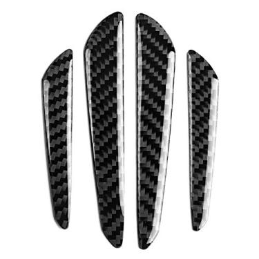 Imagem de Fydun protetores de borda de porta protetor de pára-choque guarnição adesivo 4 peças universal fibra de carbono moldura de porta