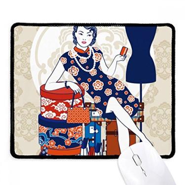 Imagem de Mousepad Chinese Culture White Beauty Tapete de borracha para jogos