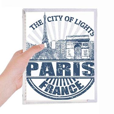 Imagem de Caderno de arquitetura com bandeira da França de Paris Torre Eiffel Diário de folhas soltas recarregável