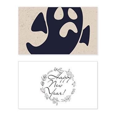 Imagem de Halloween Ghost Worried Happy New Year Festival Cartão de felicitações Bless Message Present