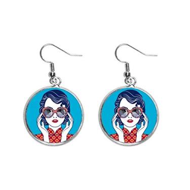 Imagem de Brincos femininos azuis da cultura chinesa brincos pendentes prata joia feminina