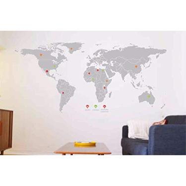 Imagem de Adesivo de parede Mapa Mundi mochileiro 180cm