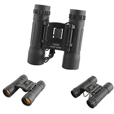 Imagem de Mini binóculos óticos de filme vermelho 12X30 Binóculos portáteis ao ar livre Espelho de observação de pássaros para visualização ao ar livre com lentes revestidas de várias camadas para observação de pássaros