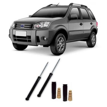 Imagem de Par Amortecedor + Kit Batente Ford Ecosport 4x4 (4WD) Traseiro 2003 a 2012