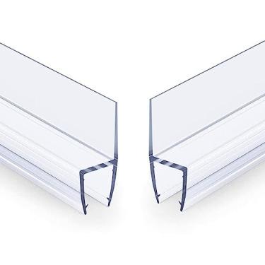 Imagem de Fita de vedação de porta de vidro tipo H, 2 unidades, 2 metros, silicone, banheira, chuveiro, faixa de tempo, plugue de corrente de ar para escritório, varanda, porta e janela (6 mm)