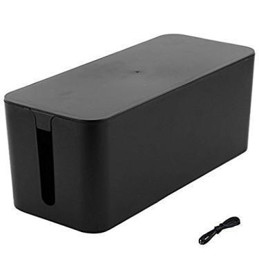 Imagem de Resulzon Cabo de gerenciamento de cabo capa hider caixa corretivo organizador sistema de proteção para home theater entretenimento centro escritório escola (mini, preto)