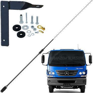 Imagem de Antena Px Bobinada Black Viuva Negra Argentina Suporte Dianteiro Motorista Mb Accelo Parafusos