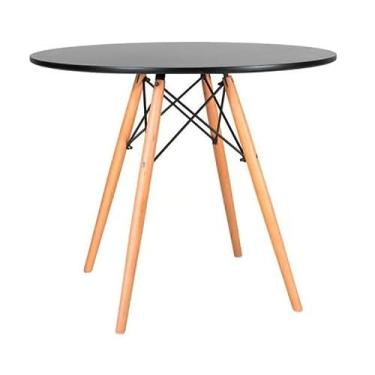 Imagem de Mesa de Jantar Redonda Eames Eiffel 80cm PRETA